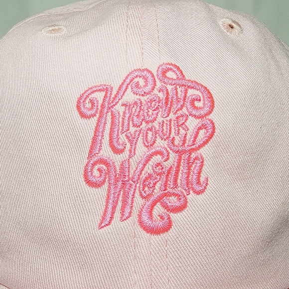 Know Your Worth Curved Bill Unstructured Adjustable Strapback Dad Cap - Picture 5 of 5